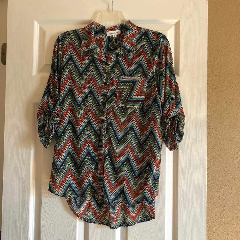 Sheer Colorful Blouse